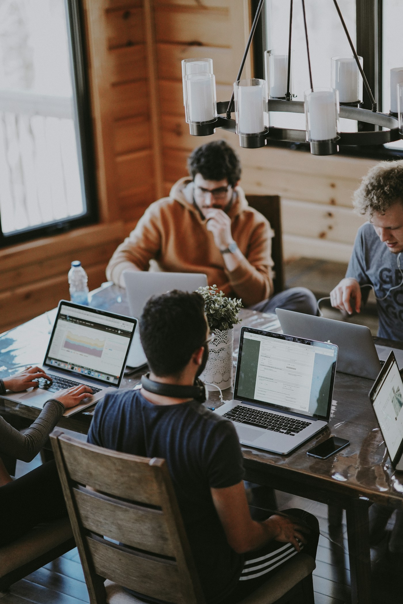Professionals collaborating in a workplace