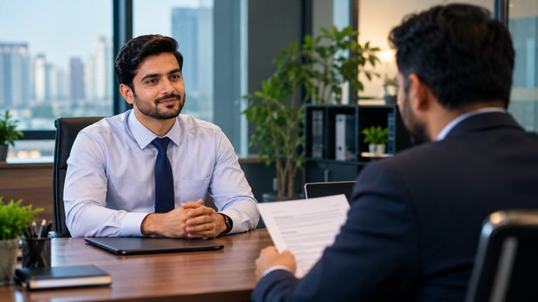 Pakistani job candidate preparing for an interview with Bukhari HRMS interview questions guide